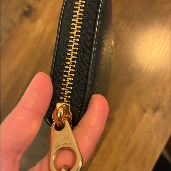 Coach Blue Leather Wristlet with Gold Accents - Picture 4 of 13